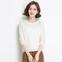 金菊女装冬季新款纯羊毛毛衣女士圆领羊毛衫保暖舒适打底衫长袖套头毛衣女