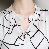 金菊春夏新款女装中袖真丝衬衫女宽松大码桑蚕丝上衣