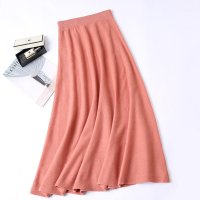 金菊2019秋冬新款针织羊毛伞裙半身裙女士纯色中长款过膝