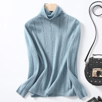 金菊秋冬新款毛衣女高领百搭宽松套头羊毛衫纯色针织打底衫