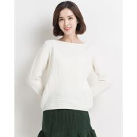 一字肩毛衣秋冬针织衫女套头短款羊毛衫女式加厚一字领修身打底衫