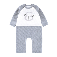 angeeb宝贝心语秋季新品夹棉保暖新生儿连体衣长袖哈衣爬服