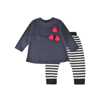 宝贝心语(angeeb)0-4岁儿童套装春款女童套装立体装饰纯棉裙式套装