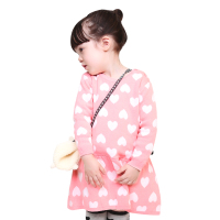 angeeb宝贝心语 0-5岁女童裙子春秋纯棉女宝心心公主裙毛织连衣裙