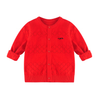 angeeb宝贝心语 0-4岁宝宝衣服春款男童女童外套纯棉镂空针织开衫