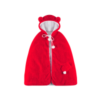 hello mika 米卡 婴儿斗篷新生儿秋冬保暖加厚披肩抱被宝宝连帽大披风