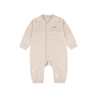 hello mika 米卡 0-2岁宝宝连身衣 婴儿彩棉前开连脚连体衣 新生儿爬服