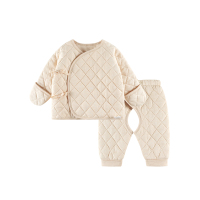 hello mika 米卡 0-6个月婴儿有机棉夹棉保暖套装 新生儿秋冬新款保暖