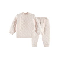 hello mika 米卡 0-5岁宝宝套装婴儿有机棉夹棉套装儿童秋冬新款夹棉保暖套装