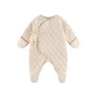 hello mika 米卡 0-6个月婴儿秋冬连体衣云朵朵夹棉偏襟宝宝连身衣 爬服