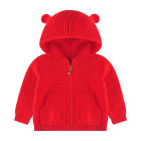angeeb宝贝心语婴幼童针织毛衣外套休闲时尚前开连帽上衣
