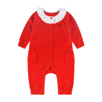 angeeb宝贝心语婴幼女童荷叶领连身衣