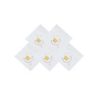 hello mika 米卡 婴儿口水巾 新生儿擦脸巾 宝宝双层纱布方巾(5条装)