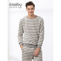 都市丽人旗下自在时光睡衣男冬秋冬季长袖法兰绒家居服套装 RH8252