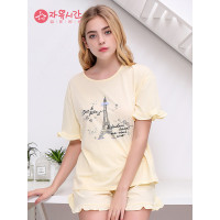 都市丽人旗下自在时光棉感卡通短袖两件套装家居服女士睡衣RH8229