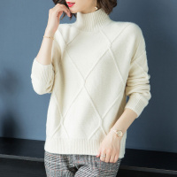 通勤百搭圆领纯色简约女款毛衣