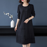春季长款韩版修身套头优雅针织衫打底衫连衣裙