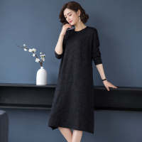 春季长款韩版纯色修身套头优雅针织连衣裙