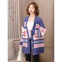 韩版时尚休闲宽松经典女款针织衫开衫