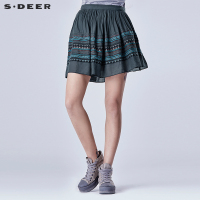 sdeer圣迪奥女装民族风情绣花半身短裙