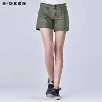 sdeer圣迪奥女装夏装自然纯色休闲短裤