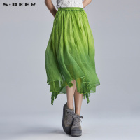 sdeer圣迪奥生命绿朦胧美感半身长裙