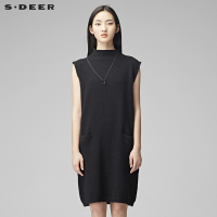 sdeer圣迪奥女装气质中高领无袖长款针织衫S17483588
