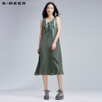 sdeer圣迪奥民族风情绣花连衣裙