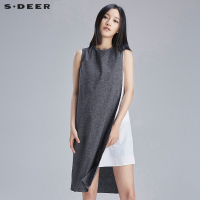 sdeer圣迪奥女装搭片设计简约廓形连衣裙