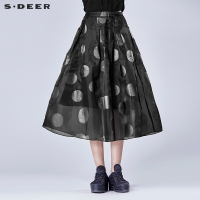 sdeer圣迪奥圆点印花挺括半身长裙