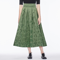 sdeer圣迪奥2019春装新品清新田园格调收褶碎花A字长裙