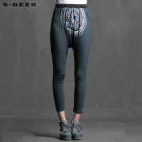 sdeer圣迪奥女装夏装神秘感印花吊裆打底裤