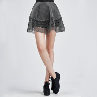 sdeer圣迪奥夏装欧美朋克风分割廓形格松紧两层短裙女