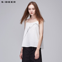 sdeer圣迪奥趣味简笔线条宽松纯棉吊带