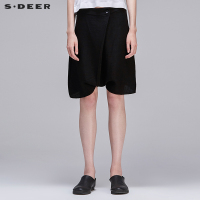 sdeer圣迪奥休闲斜襟纯黑吊裆嘻哈裤S17280726