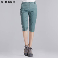 sdeer圣迪奥女装夏清冷色调几何深浅印花中裤S16280721