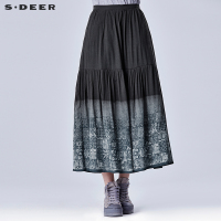 sdeer圣迪奥女装民族年代感印花半身裙S16281185