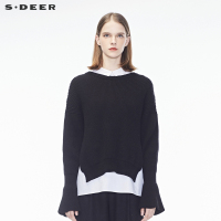 sdeer圣迪奥欧美风时尚层次美感气质两件套毛衣