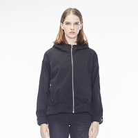 sdeer圣迪奥2019春装新款酷感纯色字母印花松紧连帽外套S18362245