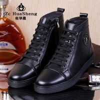邦楚仕马丁靴2018新款秋冬款真皮冬男士加绒毛短靴英伦高邦皮靴子