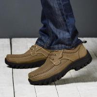 邦楚仕男鞋休闲鞋春夏季真皮休闲皮鞋牛皮户外鞋男防滑大码男单鞋