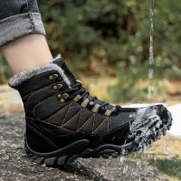 冬季户外休闲鞋男保暖加绒加厚雪地靴东北防水防滑大棉鞋登山棉靴