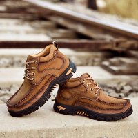 邦楚仕保暖男鞋冬季户外加绒棉鞋休闲鞋男鞋皮鞋真皮防滑爸爸鞋