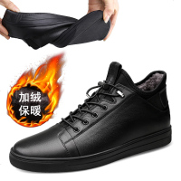 2018新款冬季棉鞋男加绒加厚防水皮鞋休闲鞋真皮潮商务男鞋子防臭