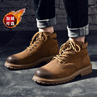 邦楚仕马丁靴男2018冬季加绒保暖工装靴男士切尔西战狼短皮靴英伦