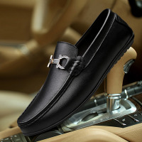 邦楚仕豆豆鞋男士商务休闲皮鞋秋季韩版透气一脚蹬懒人鞋真