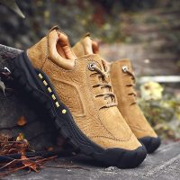 户外透气不臭登山鞋爬山鞋男橡胶鞋底运动鞋跑步鞋加厚保暖徒步鞋