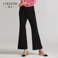 LIEDOW/蕾朵2019春新款显瘦微喇裤 休闲九分裤显瘦时尚长裤西裤女