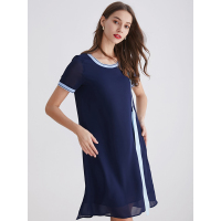 LIEDOW/蕾朵宽松显瘦连衣裙2019新款女装夏季气质雪纺中长款裙子