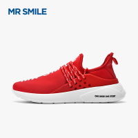 微笑先生网红夏季运动鞋休闲鞋透气跑步潮鞋旅游鞋子红色板鞋